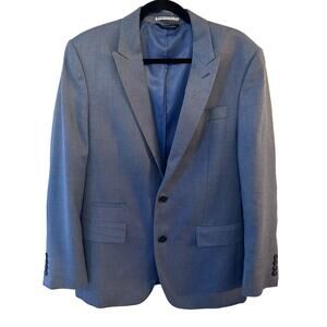 Beverly Hills Polo Club Blazer Mens Size 40R Blue Linen Polyester Rayon Blend